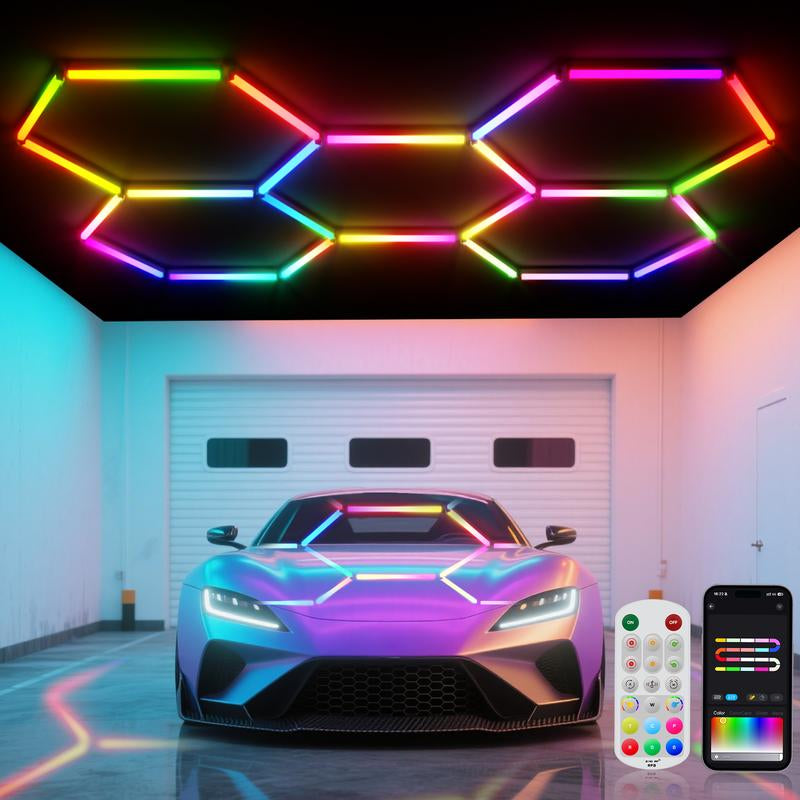 **“Hyperlite RGB Hexagon Smart Honeycomb Light – App & Remote, DIY RGB Music-Sync Panels”**
