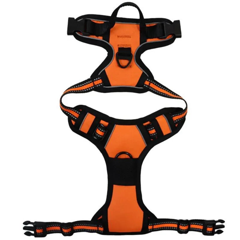Reflective Adjustable Pet Harness Vest with Breathable Chest Strap for Small, Medium, and Large Dogs and Cats