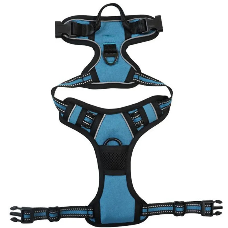 Reflective Adjustable Pet Harness Vest with Breathable Chest Strap for Small, Medium, and Large Dogs and Cats