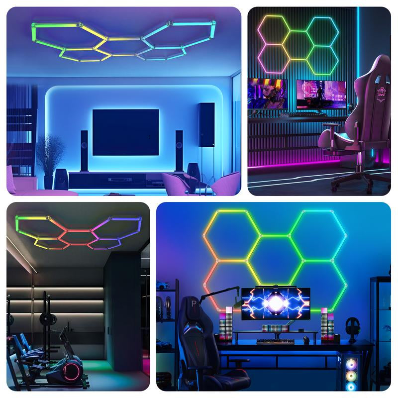 **“Hyperlite RGB Hexagon Smart Honeycomb Light – App & Remote, DIY RGB Music-Sync Panels”**