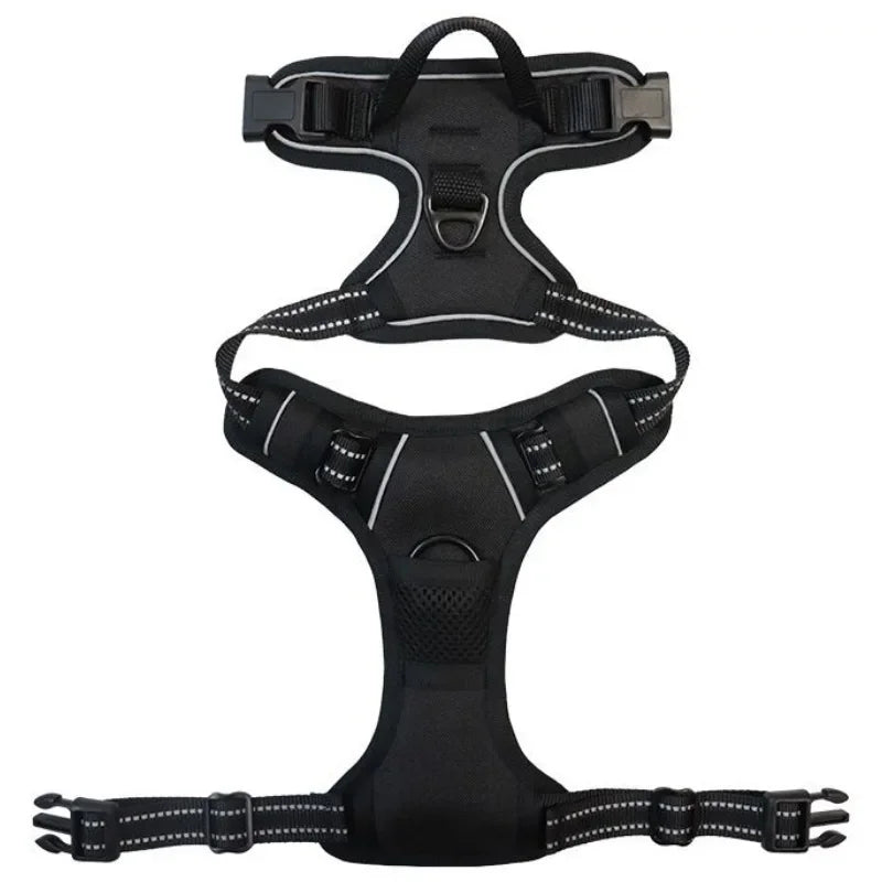 Reflective Adjustable Pet Harness Vest with Breathable Chest Strap for Small, Medium, and Large Dogs and Cats