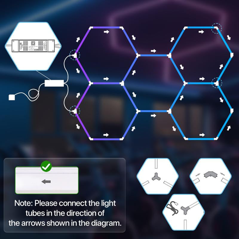 **“Hyperlite RGB Hexagon Smart Honeycomb Light – App & Remote, DIY RGB Music-Sync Panels”**