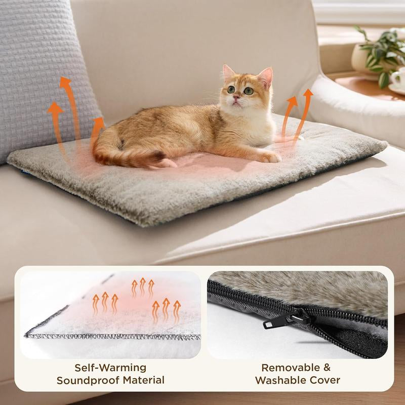 BEDSURE Self-Warming Pet Bed – Thermal Crate Mat, Non-Slip, Washable”