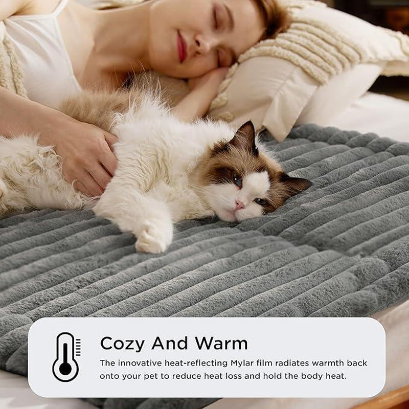 BEDSURE Self-Warming Pet Bed – Thermal Crate Mat, Non-Slip, Washable”