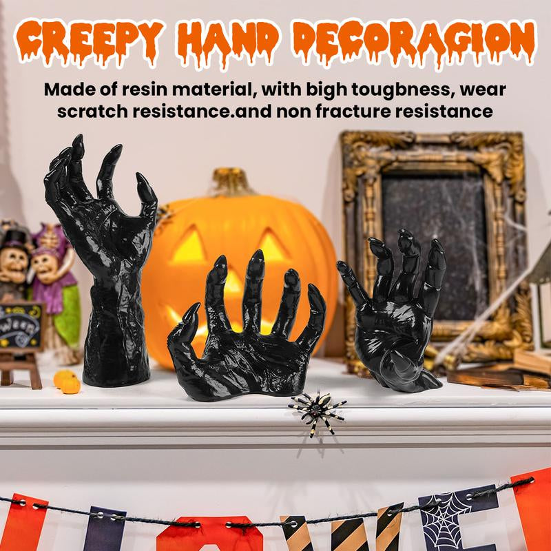 Creepy Reaching Hands Set 3 – LED Candles Wall Horror Decor