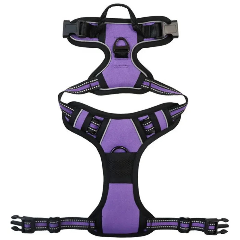 Reflective Adjustable Pet Harness Vest with Breathable Chest Strap for Small, Medium, and Large Dogs and Cats