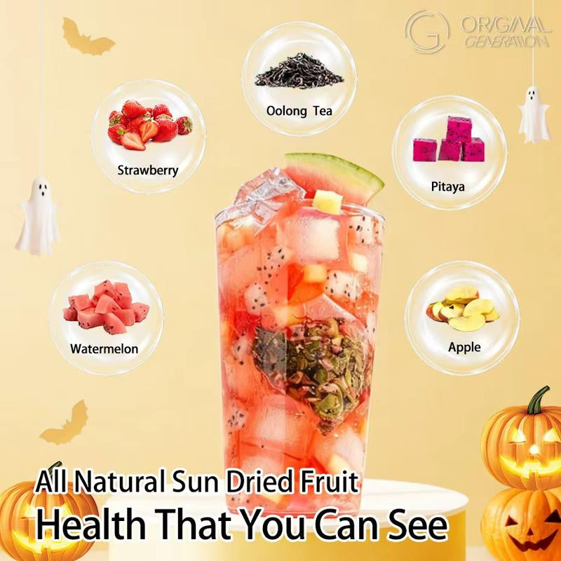 “BOGO Halloween Limited Edition 2.0 Watermelon Oolong Tea – 2 Cartons (120 g total) with real Watermelon • Dragon Fruit • Apple • Strawberry”**