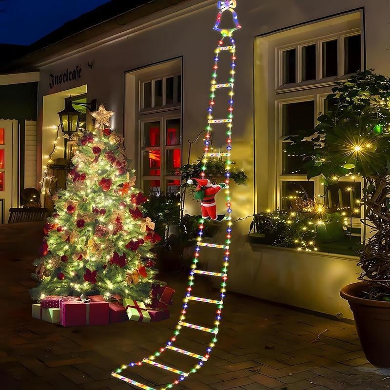 **“LED 10 ft Christmas Ladder Lights – Multicolor Santa Climbing Rope for Indoor/Outdoor Decor”**