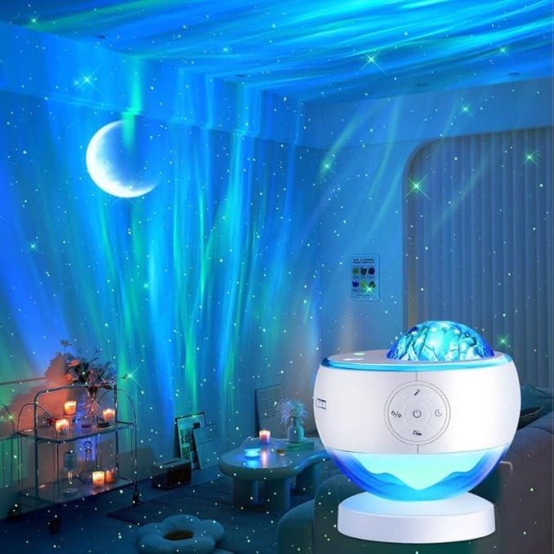 ONE FIRE Galaxy Projector – 16-Color Aurora + Star/Moon + Bluetooth Speaker
