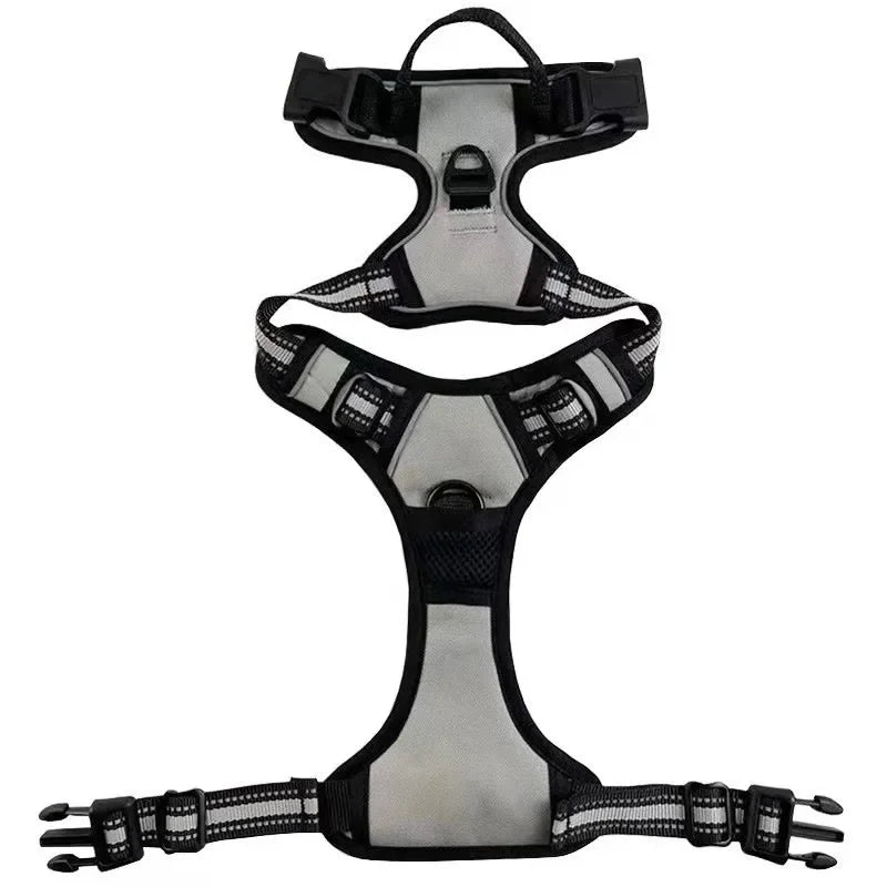 Reflective Adjustable Pet Harness Vest with Breathable Chest Strap for Small, Medium, and Large Dogs and Cats