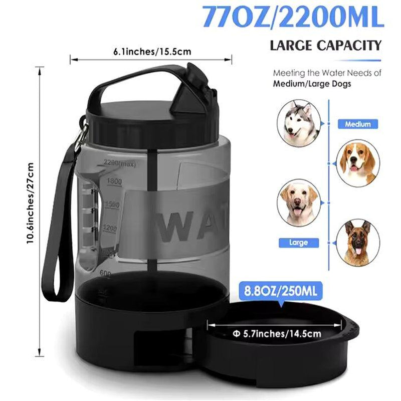 **“Large 2.2 L Pet Travel Water Bottle – Outdoor Portable Dispenser for Hiking & Walks”**