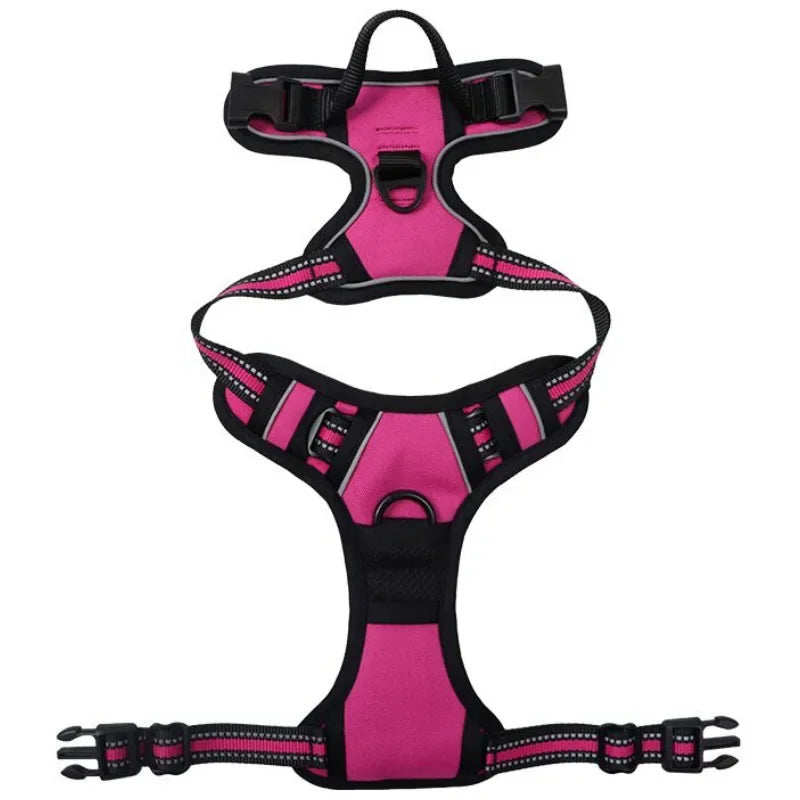 Reflective Adjustable Pet Harness Vest with Breathable Chest Strap for Small, Medium, and Large Dogs and Cats