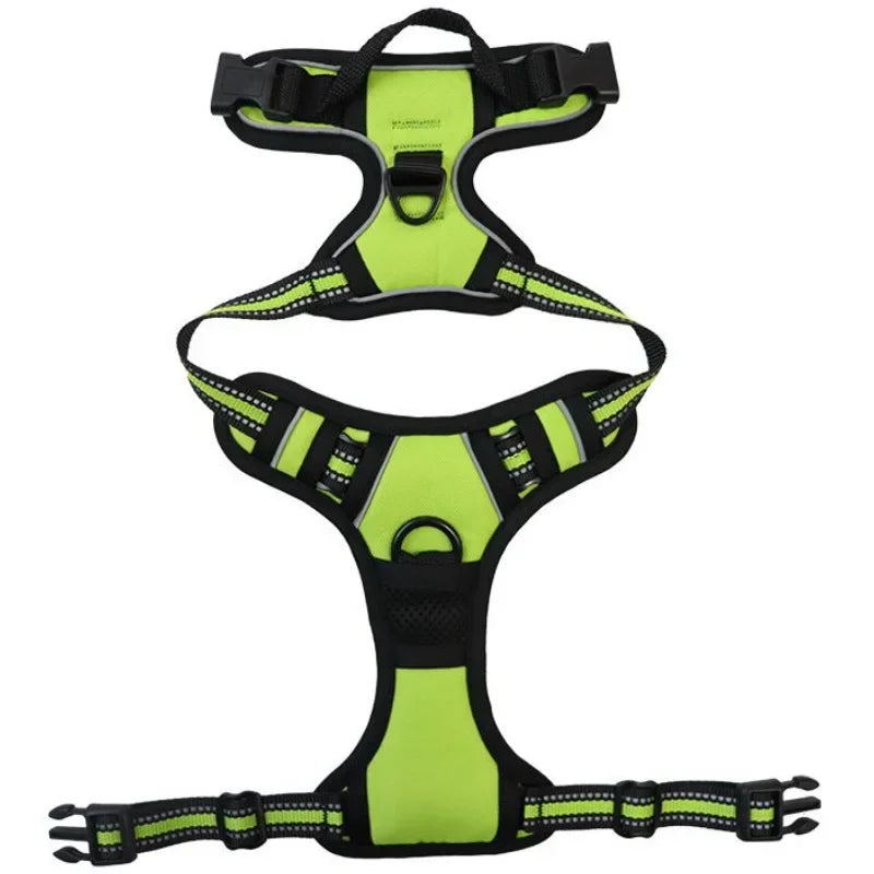 Reflective Adjustable Pet Harness Vest with Breathable Chest Strap for Small, Medium, and Large Dogs and Cats