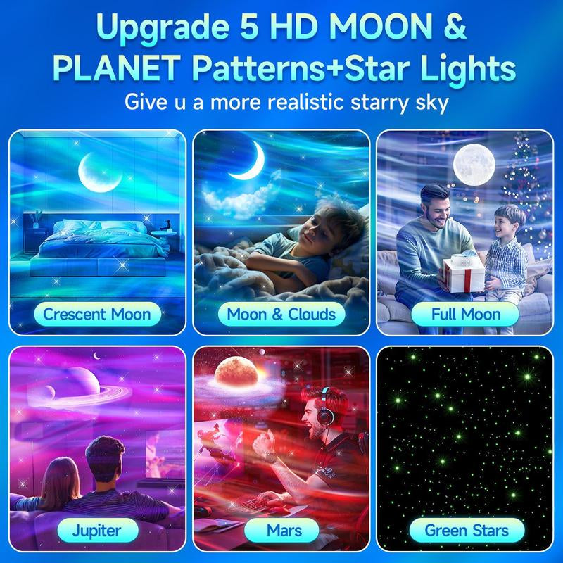 ONE FIRE Galaxy Projector – 16-Color Aurora + Star/Moon + Bluetooth Speaker