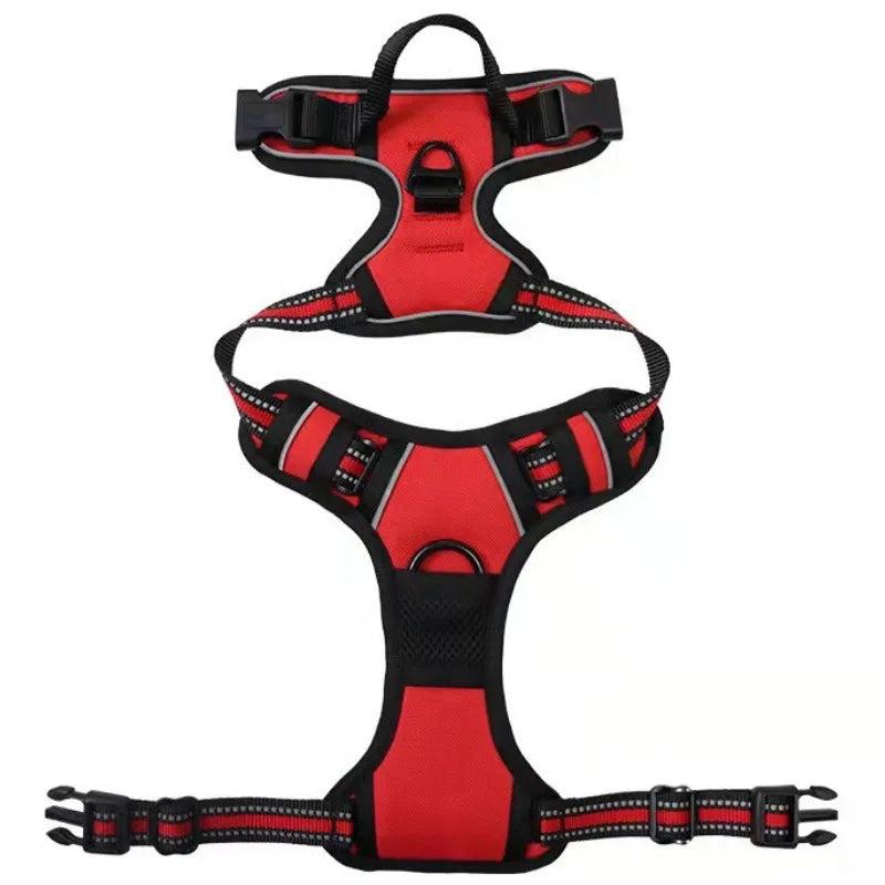 Reflective Adjustable Pet Harness Vest with Breathable Chest Strap for Small, Medium, and Large Dogs and Cats