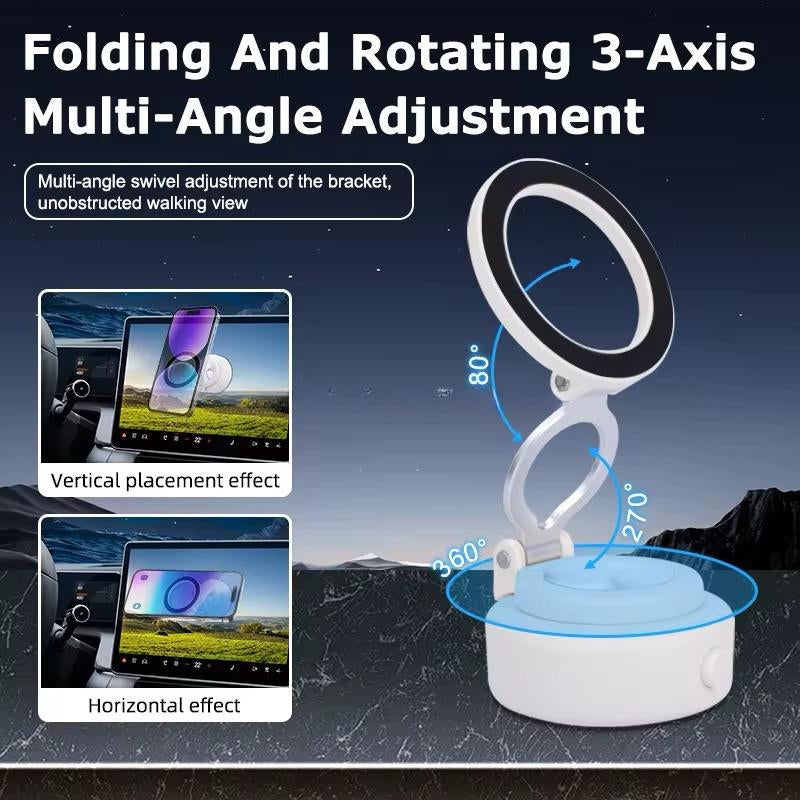 360° Adjustable Magnetic Suction Phone Mount – Foldable Desktop/Car Stand”