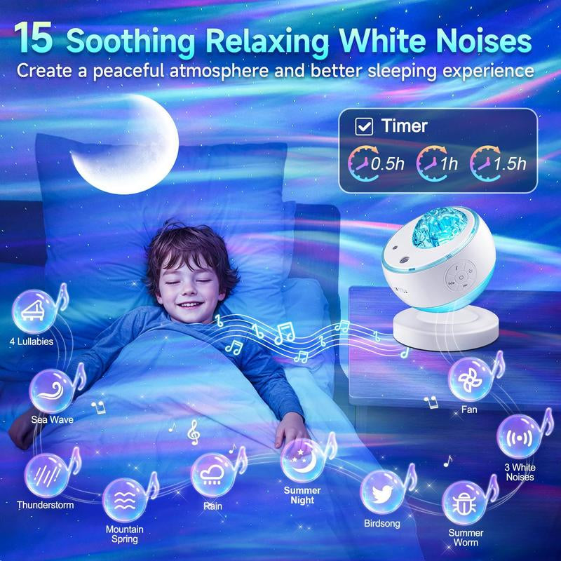 ONE FIRE Galaxy Projector – 16-Color Aurora + Star/Moon + Bluetooth Speaker