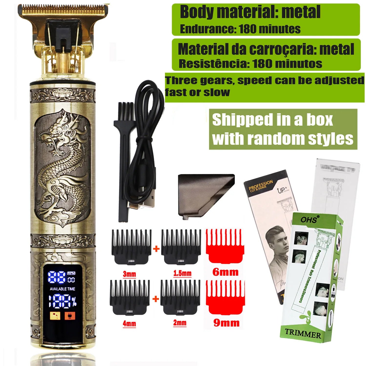 T9 Electric Hair & Beard Trimmer – 0mm Precision Barber Clipper for Men”