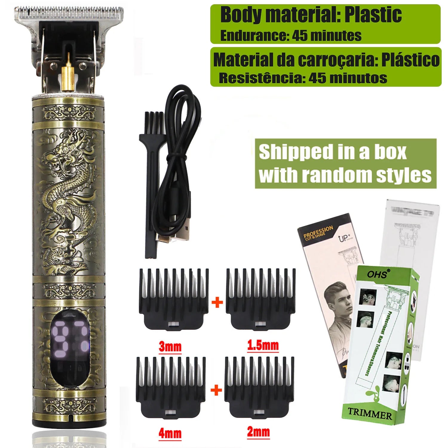 T9 Electric Hair & Beard Trimmer – 0mm Precision Barber Clipper for Men”