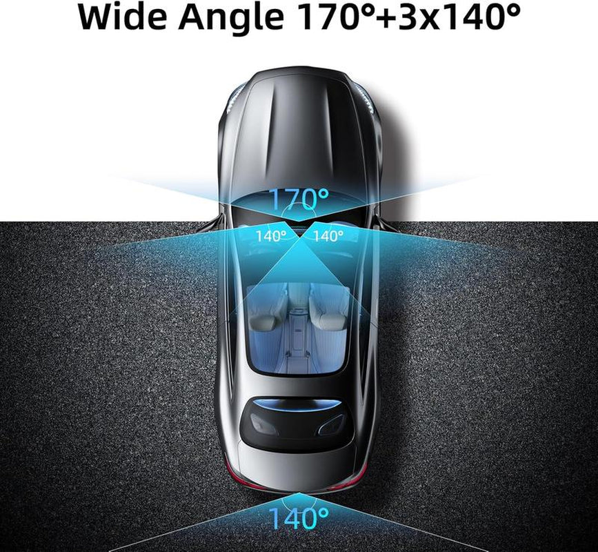 4-Channel 360° Dash Cam with WiFi & Night Vision