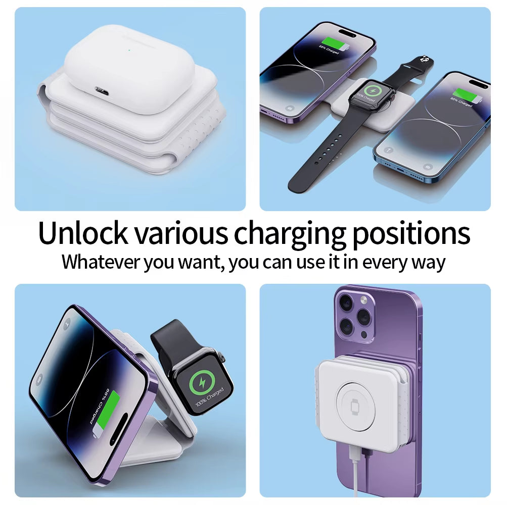 3-in-1 Fast Charger for iPhone, Watch & AirPods