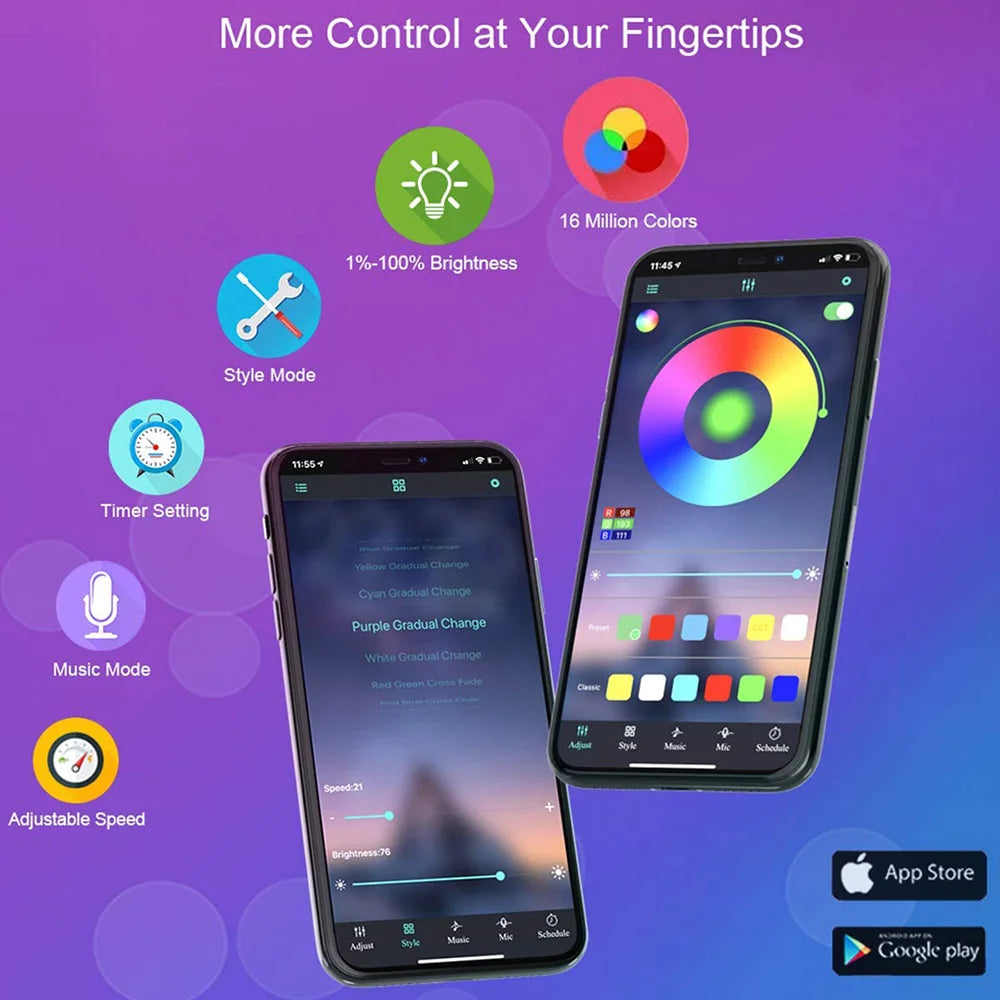 USB RGB LED Strip Light 5050 SMD – Bluetooth Control