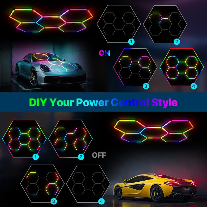 **“Hyperlite RGB Hexagon Smart Honeycomb Light – App & Remote, DIY RGB Music-Sync Panels”**